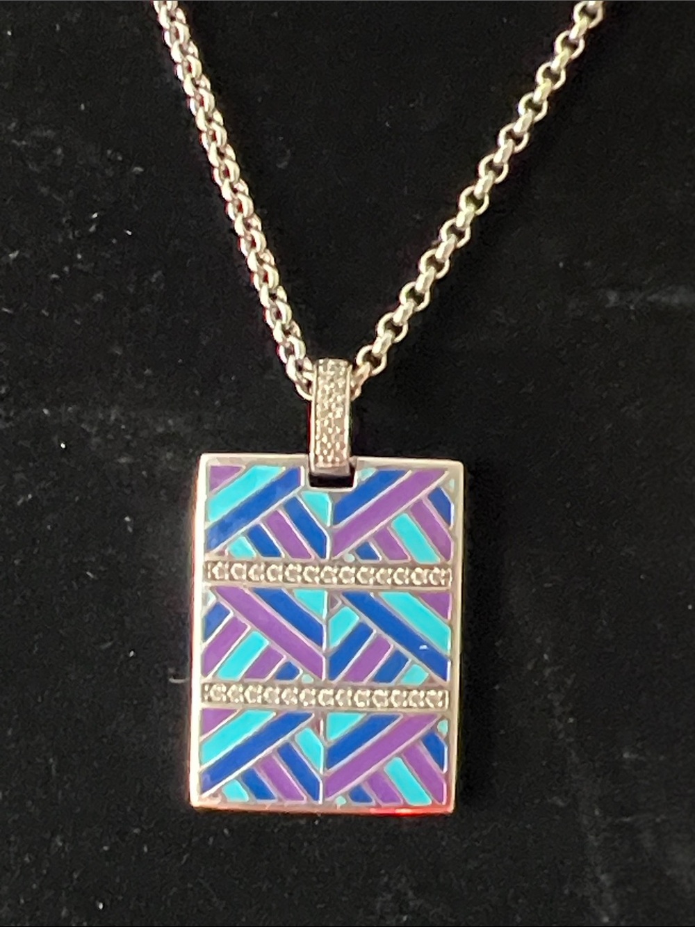 Stunning Belle Etoile Sterling Silver Pendant & Italy 925 Necklace 18”